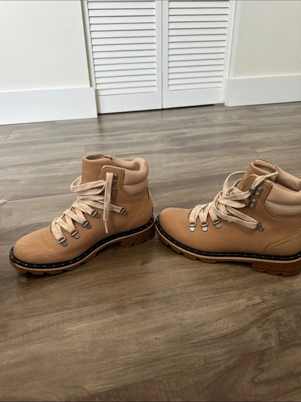 Sorel Beige Lace-Up Studded Trim Boots - Picture 4 of 7